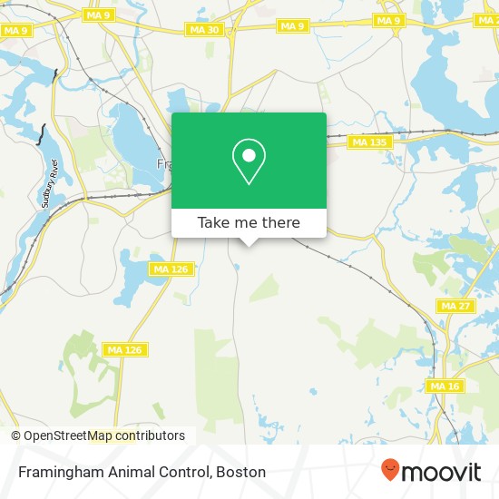 Framingham Animal Control map