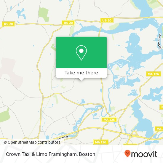 Mapa de Crown Taxi & Limo Framingham