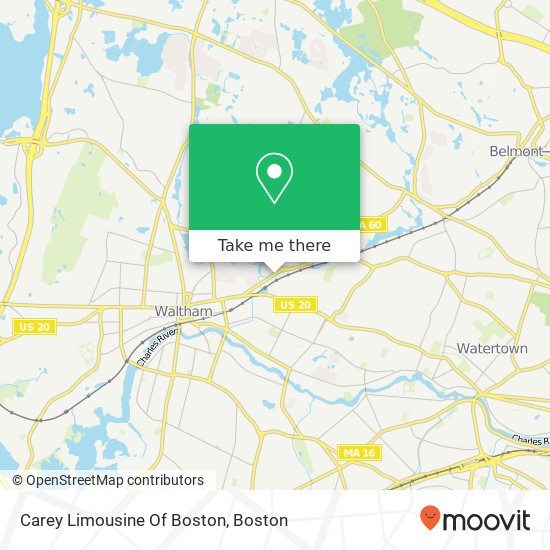 Carey Limousine Of Boston map