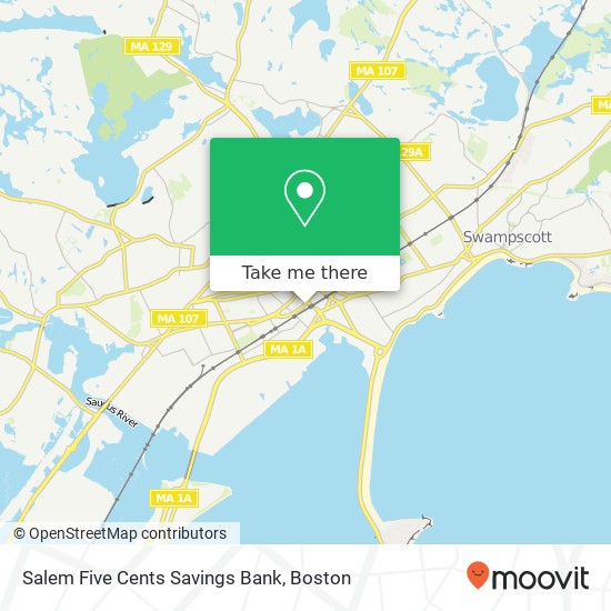 Salem Five Cents Savings Bank map