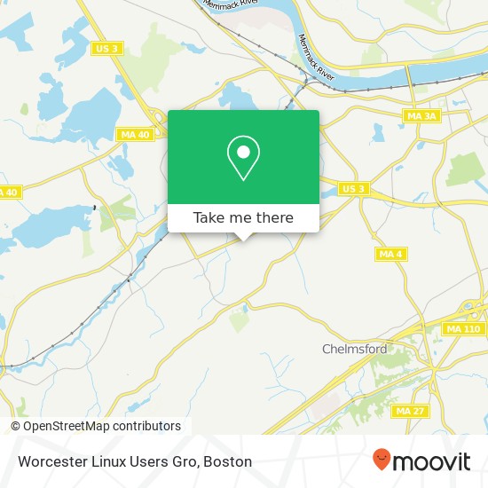 Mapa de Worcester Linux Users Gro