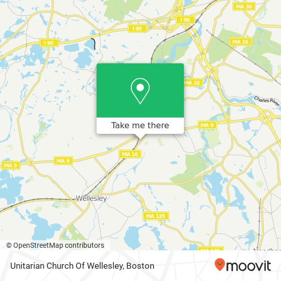 Unitarian Church Of Wellesley map