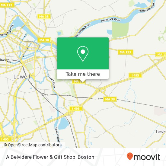 Mapa de A Belvidere Flower & Gift Shop