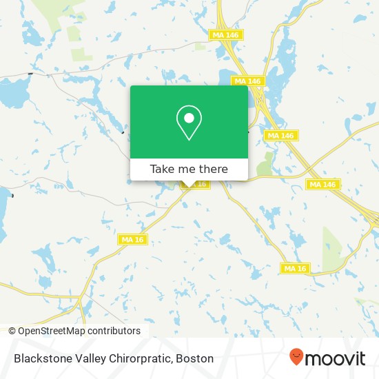 Blackstone Valley Chirorpratic map