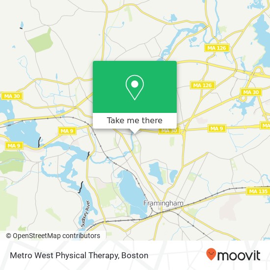 Mapa de Metro West Physical Therapy