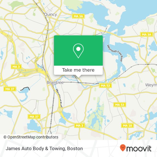 James Auto Body & Towing map