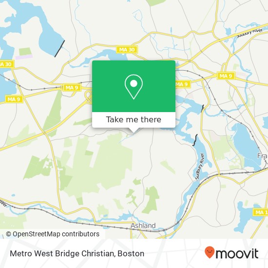 Metro West Bridge Christian map