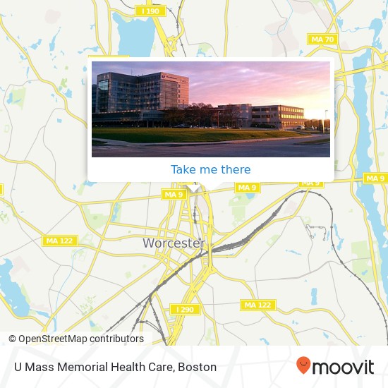 U Mass Memorial Health Care map