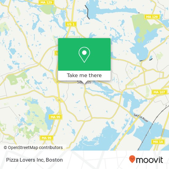 Mapa de Pizza Lovers Inc