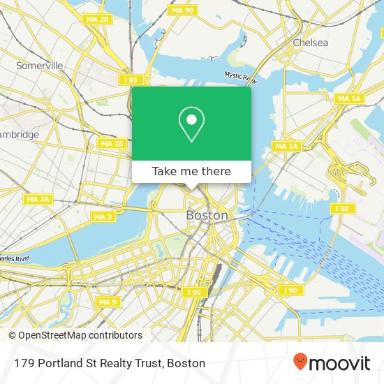 Mapa de 179 Portland St Realty Trust