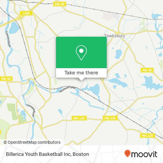 Billerica Youth Basketball Inc map