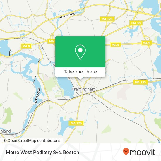 Metro West Podiatry Svc map