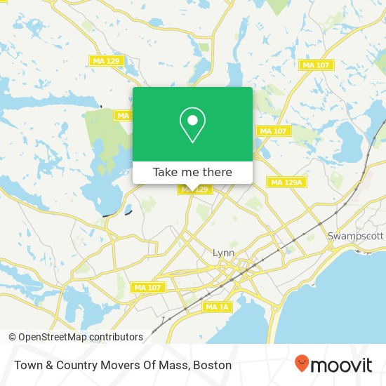 Town & Country Movers Of Mass map