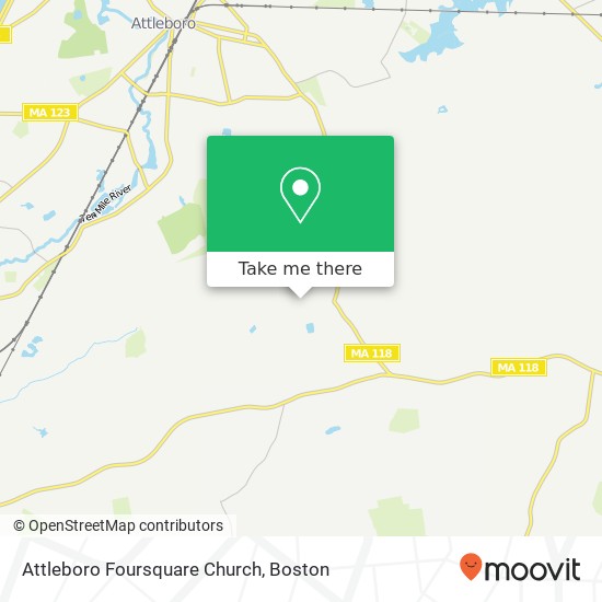 Mapa de Attleboro Foursquare Church