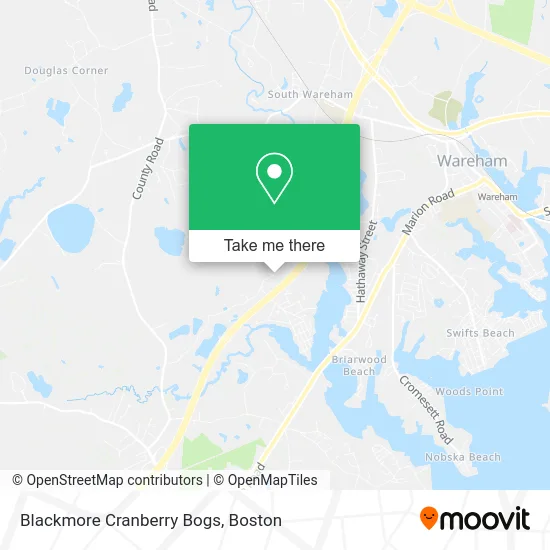 Blackmore Cranberry Bogs map