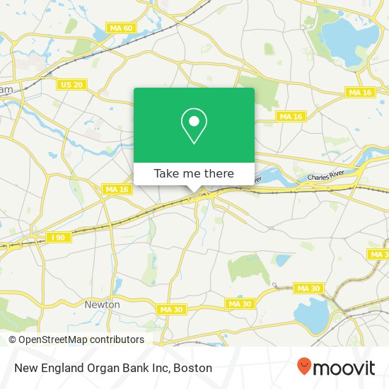 New England Organ Bank Inc map