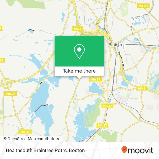 Healthsouth Braintree Pdtrc map