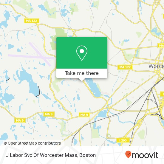 Mapa de J Labor Svc Of Worcester Mass