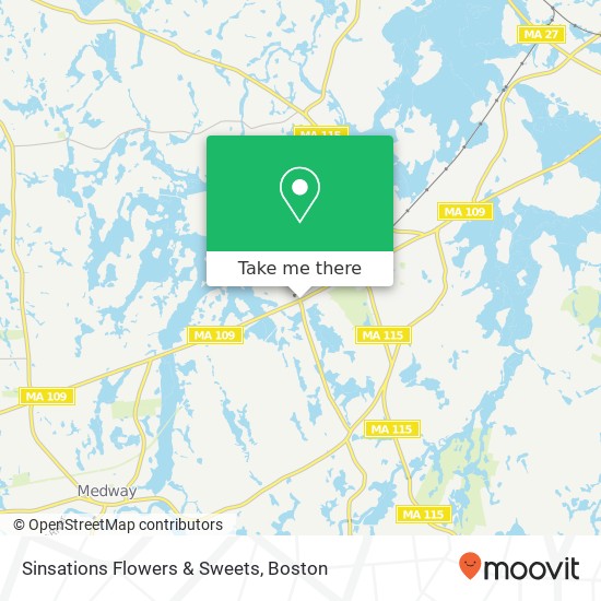 Sinsations Flowers & Sweets map