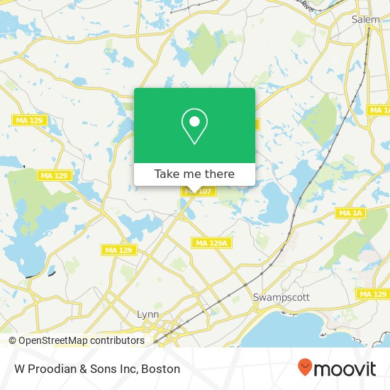 W Proodian & Sons Inc map