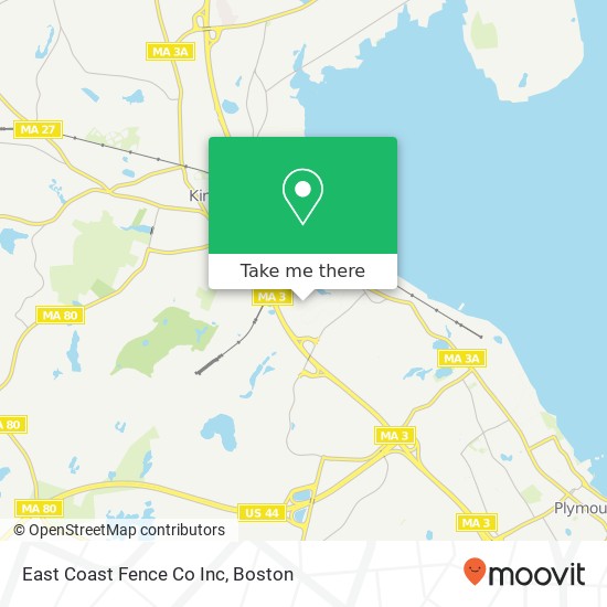 Mapa de East Coast Fence Co Inc