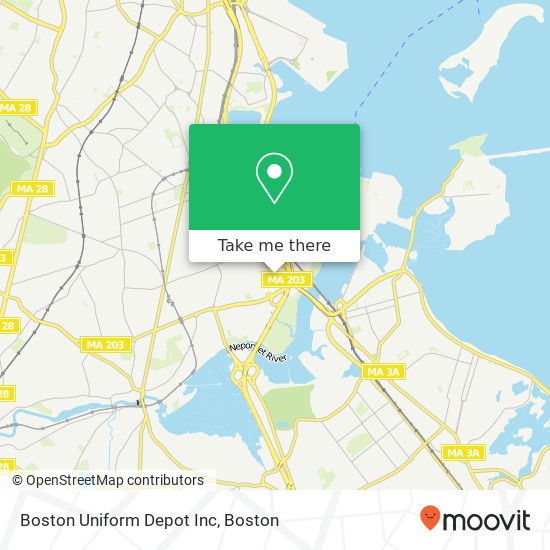 Mapa de Boston Uniform Depot Inc