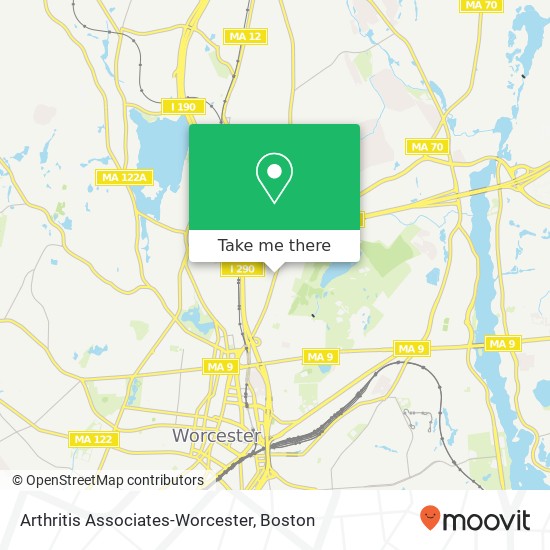 Mapa de Arthritis Associates-Worcester