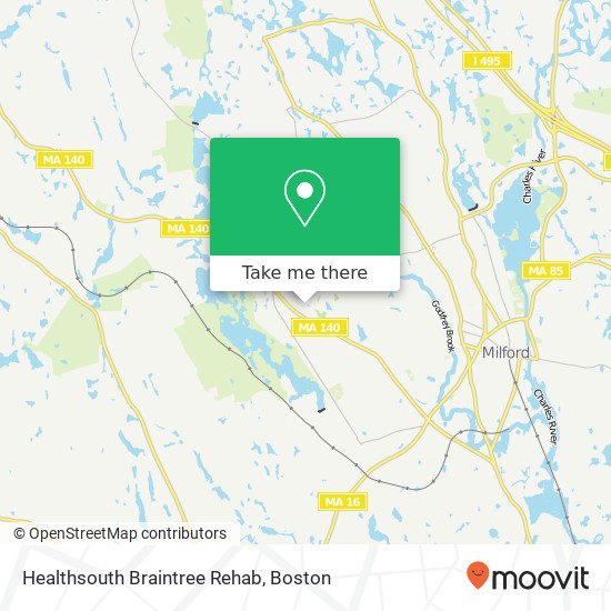 Healthsouth Braintree Rehab map