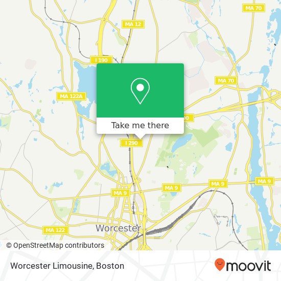 Worcester Limousine map