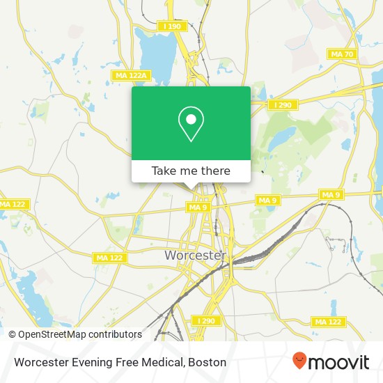 Mapa de Worcester Evening Free Medical