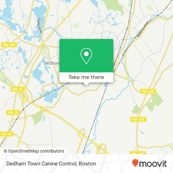 Mapa de Dedham Town Canine Control