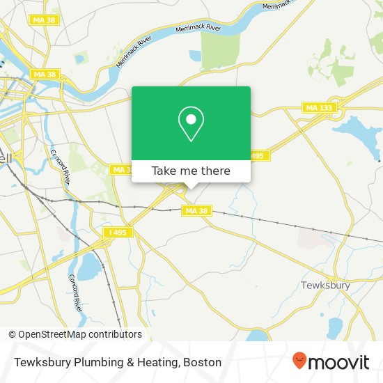 Mapa de Tewksbury Plumbing & Heating