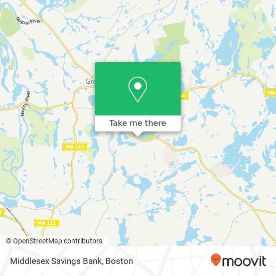 Middlesex Savings Bank map