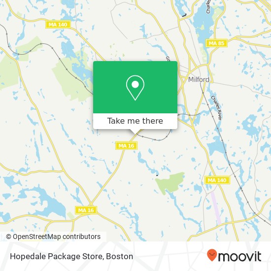 Mapa de Hopedale Package Store