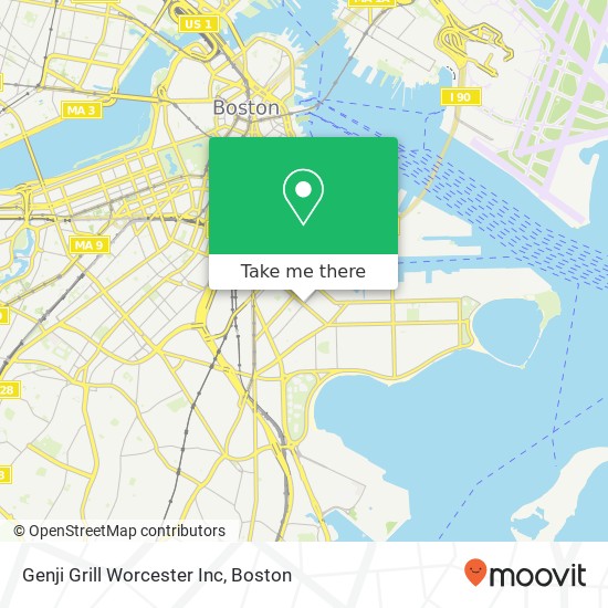 Mapa de Genji Grill Worcester Inc