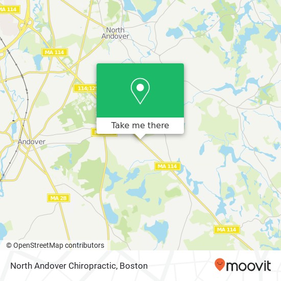 North Andover Chiropractic map