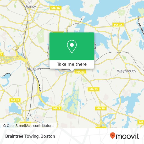 Mapa de Braintree Towing