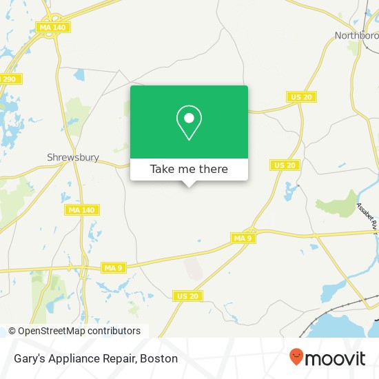 Gary's Appliance Repair map