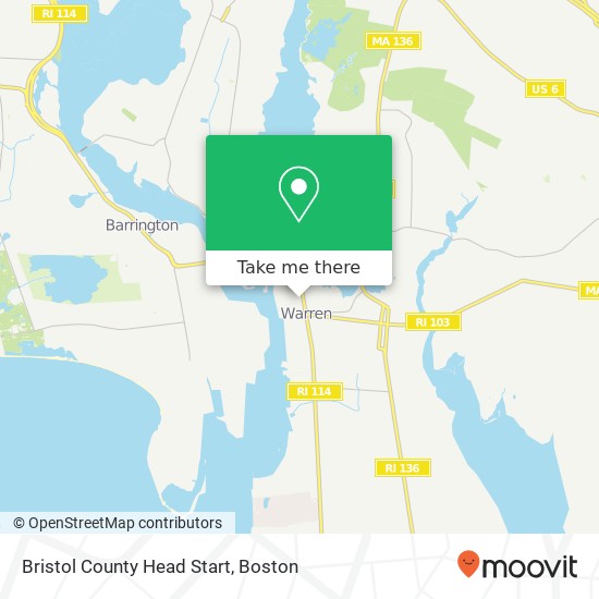 Mapa de Bristol County Head Start