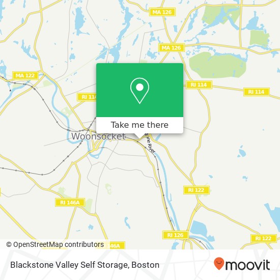 Blackstone Valley Self Storage map