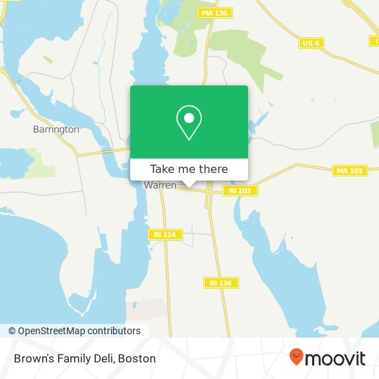 Brown's Family Deli map