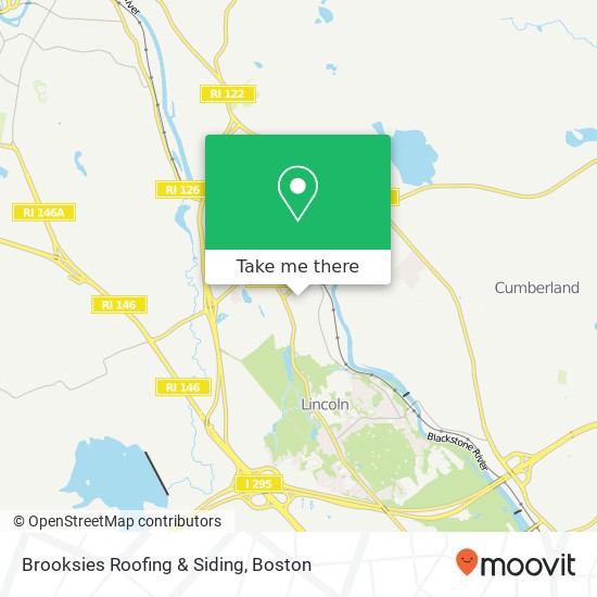 Brooksies Roofing & Siding map