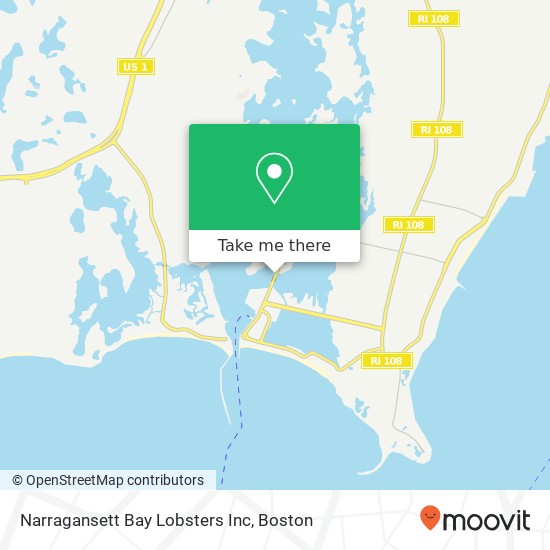 Mapa de Narragansett Bay Lobsters Inc