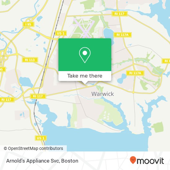 Arnold's Appliance Svc map