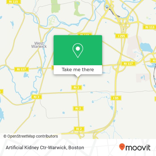 Artificial Kidney Ctr-Warwick map