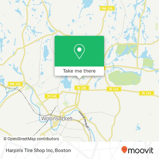 Mapa de Harpin's Tire Shop Inc
