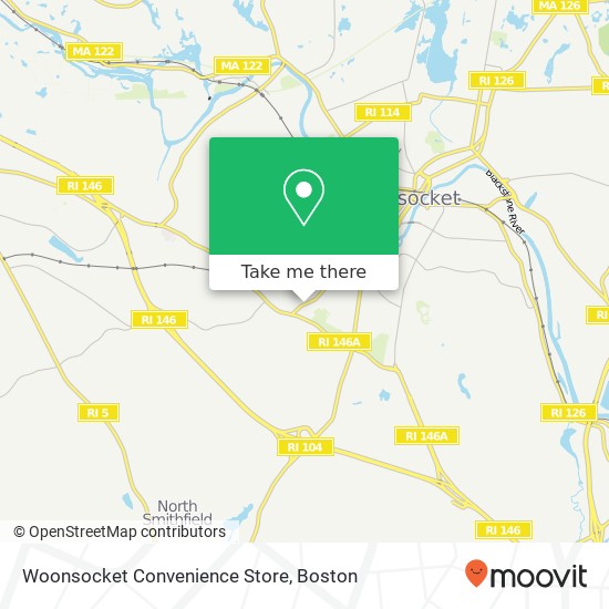 Mapa de Woonsocket Convenience Store