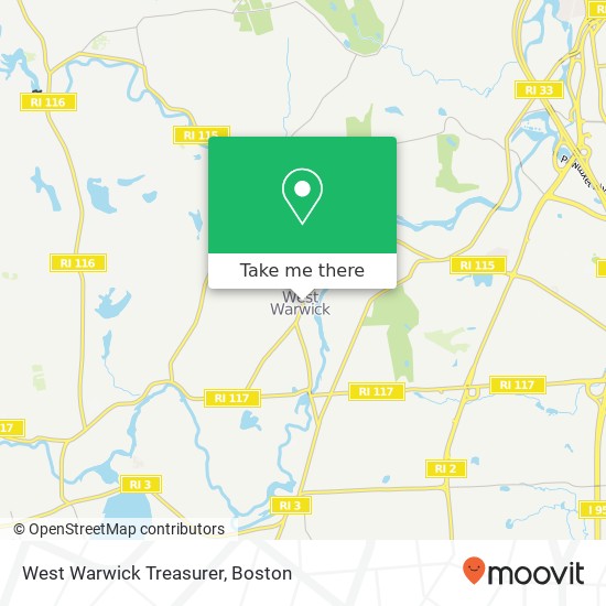 West Warwick Treasurer map