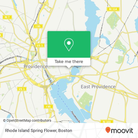 Mapa de Rhode Island Spring Flower