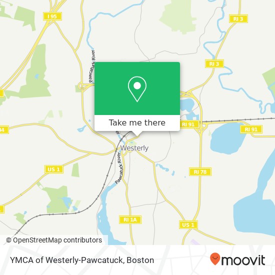 YMCA of Westerly-Pawcatuck map